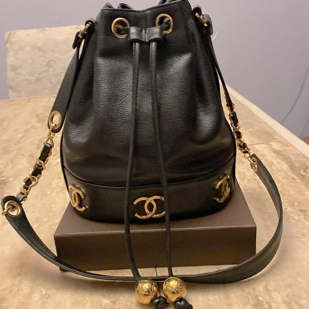Chanel Caviar Triple CC Shoulder Bag Blk- 24K Gold plated - Vintage/w COA